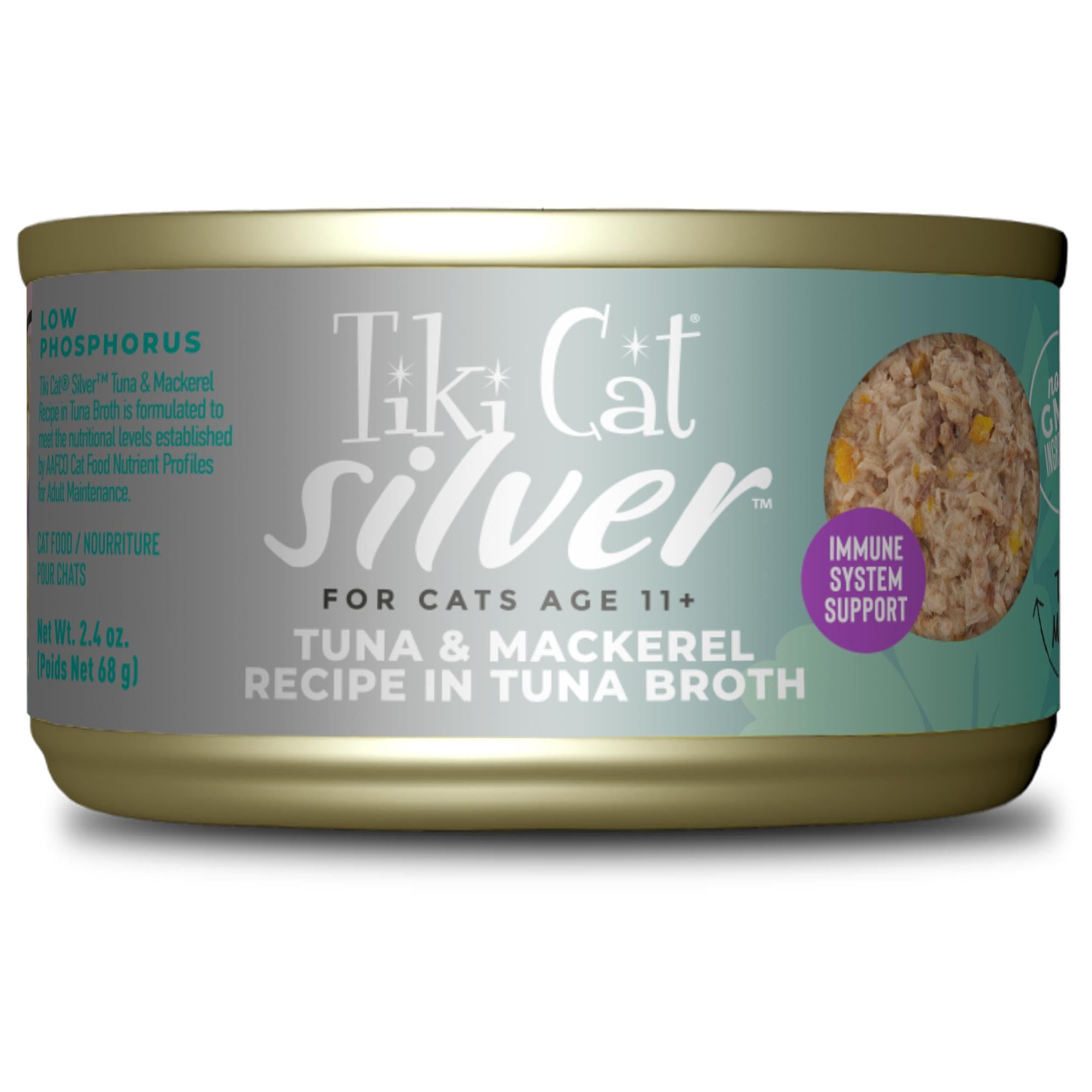 LATA TIKI CAT SILVER TUNA Y MACKEREL 80g - Imagen principal